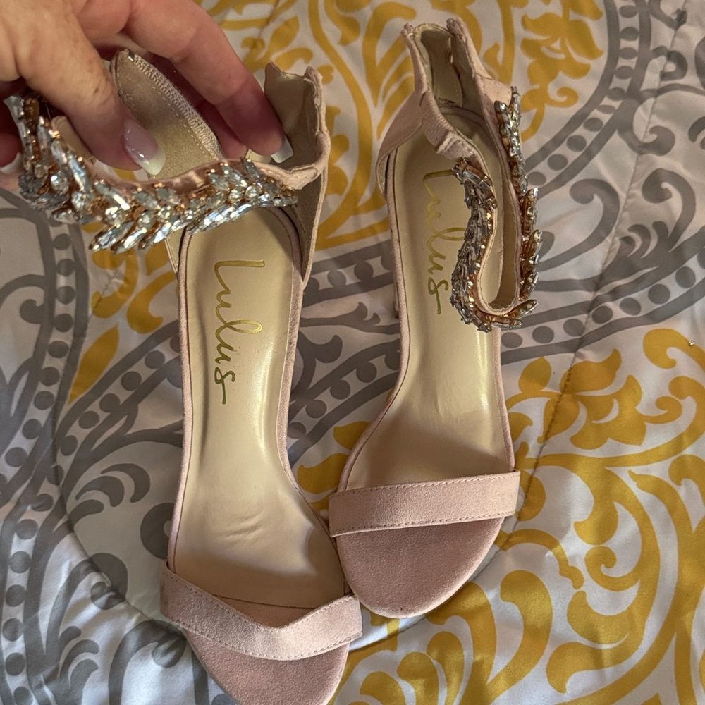 Lulu's Blush Embellished Heels